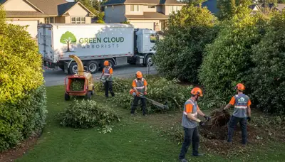 Professional shrub removal service in Louisville KY clearing overgrown bushes and yard vegetation