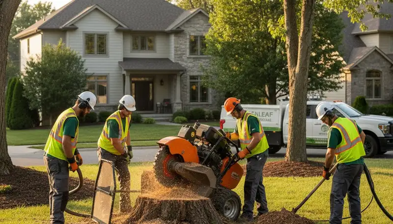 Professional stump removal service in Louisville KY clearing yard by Chop Chop Tree