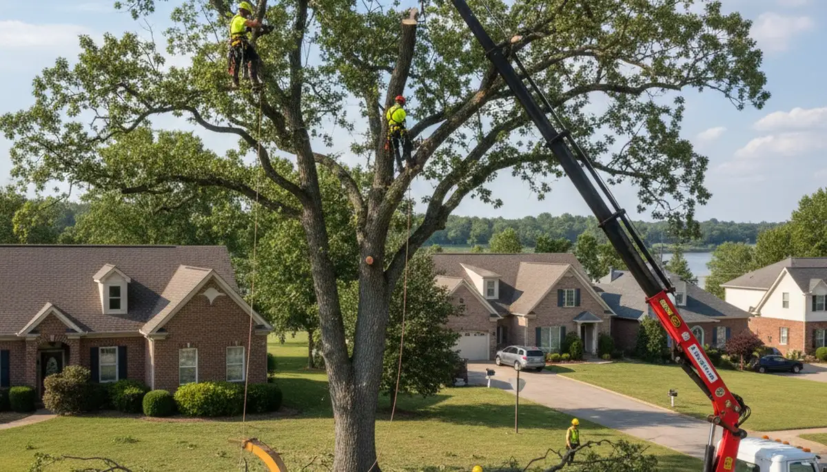Professional tree removal service in Louisville KY safely clearing residential trees