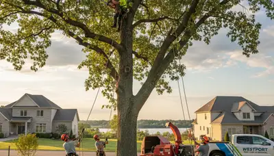 Professional tree removal service in Louisville KY safely cutting and clearing residential trees